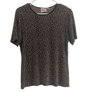 Kathie Lee Leopard Print Blouse – Modern Classic Animal Print – Size Medium